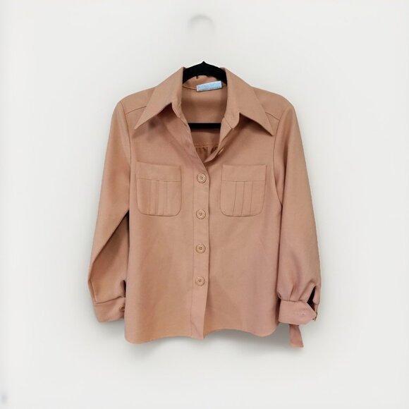 Bobbie Brooks Tops - Bobbie Brooks‎ Vtg Butterfly Collar Button Down Belted Blouse Cinched14 /34''